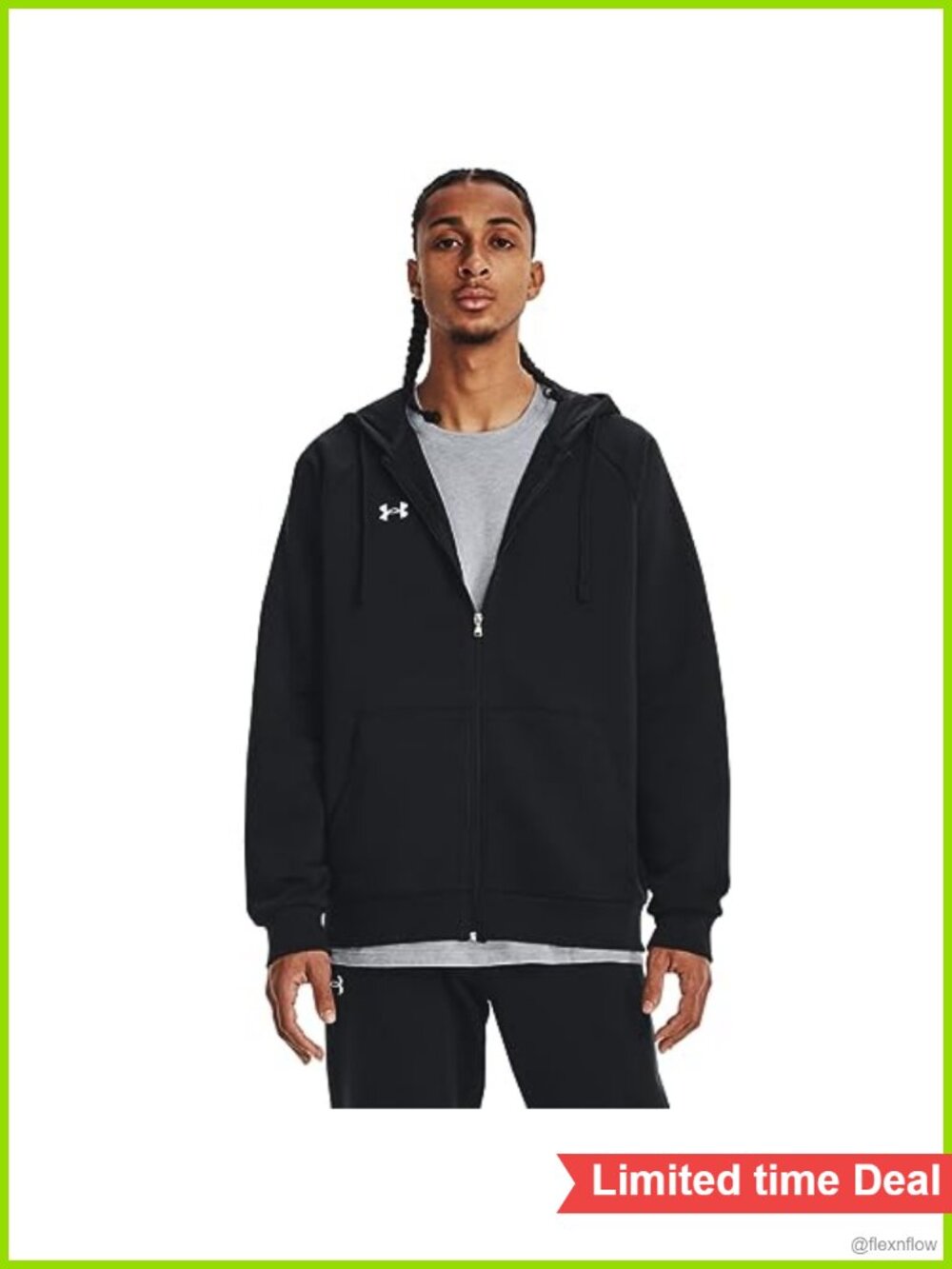 Men's Fleece Full Zip Hoodie Athletic Sweatshirt Cotton Blend